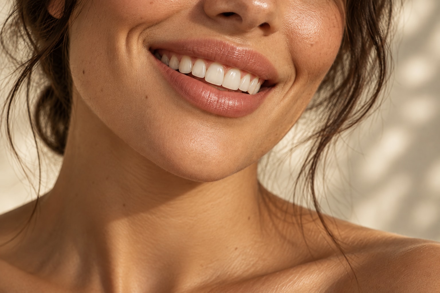 Beauty-Detail eines natürlichen Lächelns